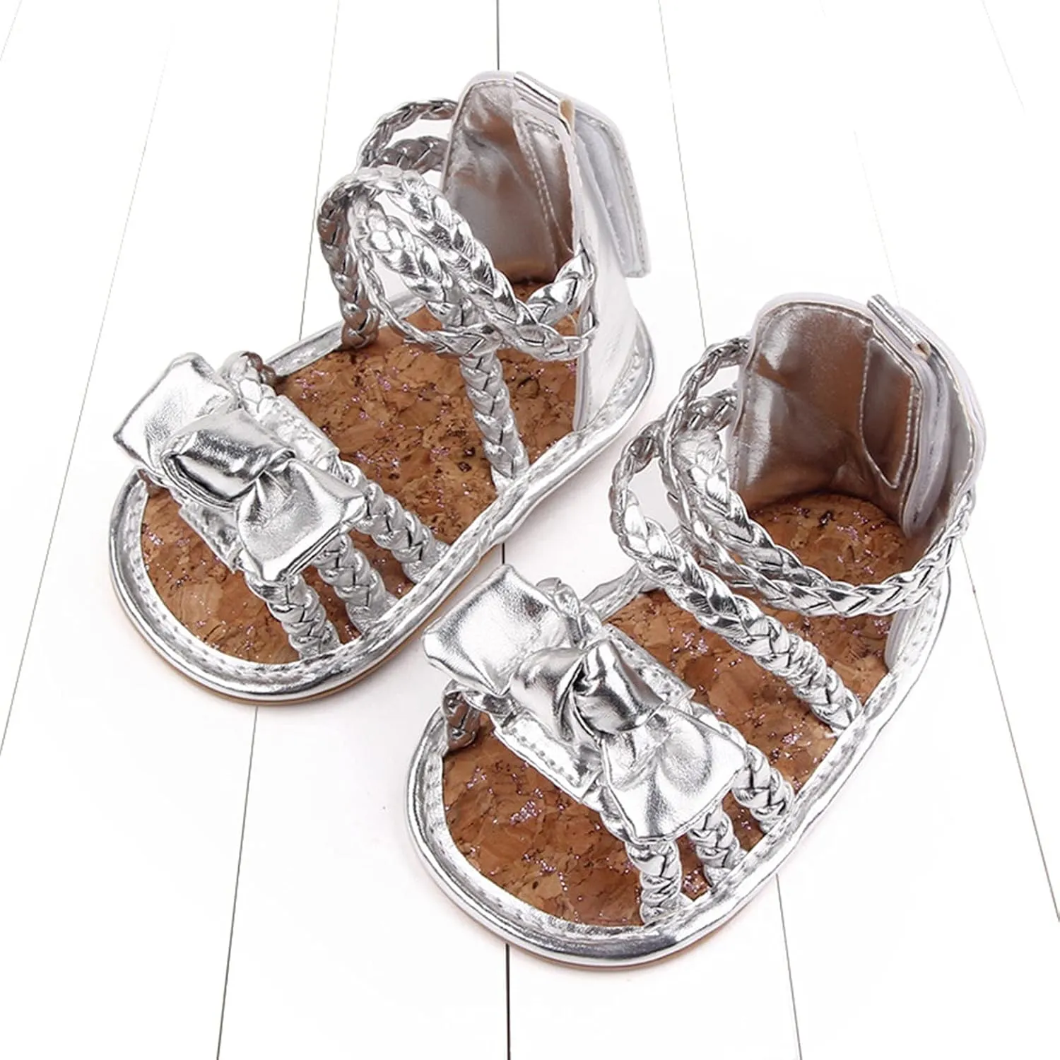 Summer Girls Shoes Sandals Bow Rubber Baby Soft Boys Walking Flat Sole Non-Slip Baby Shoes Slides for Girls Size 3