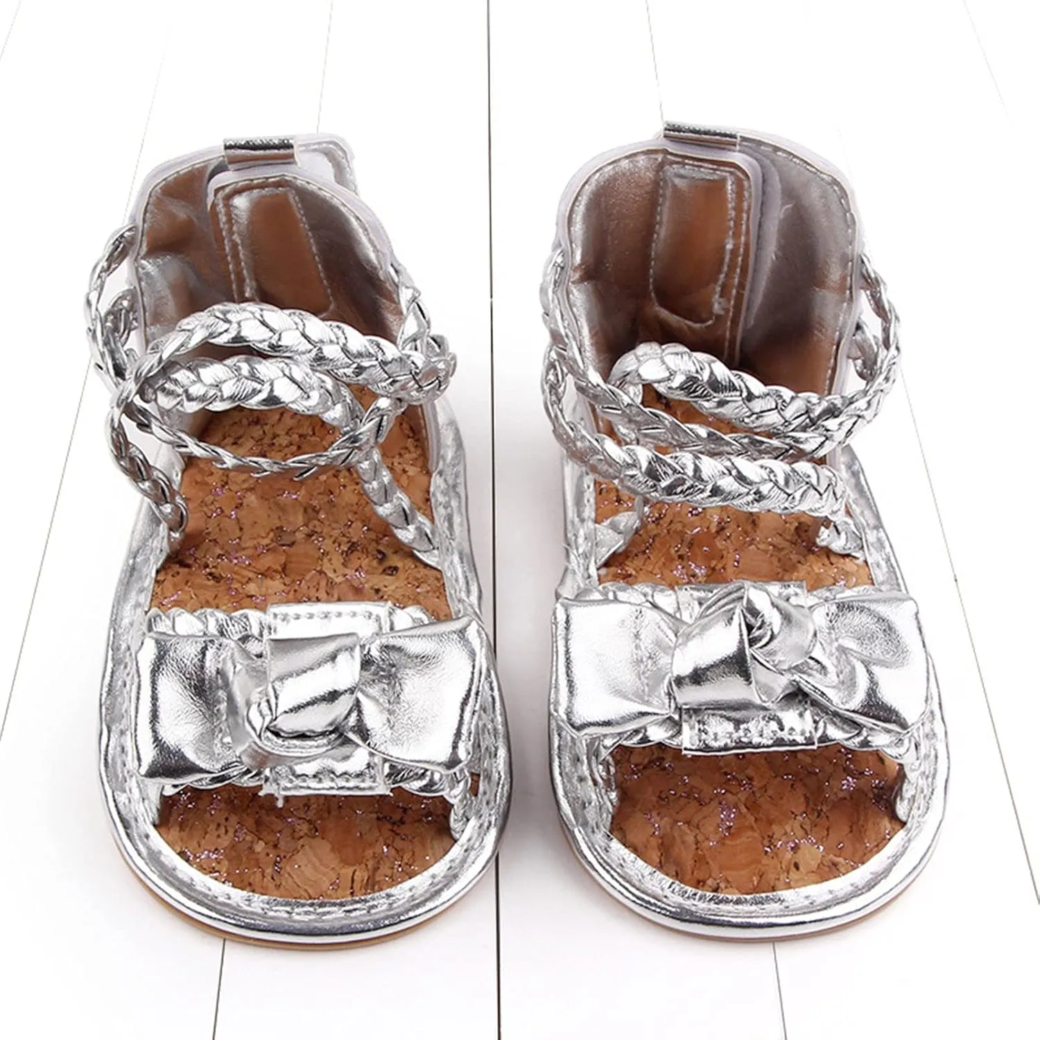 Summer Girls Shoes Sandals Bow Rubber Baby Soft Boys Walking Flat Sole Non-Slip Baby Shoes Slides for Girls Size 3