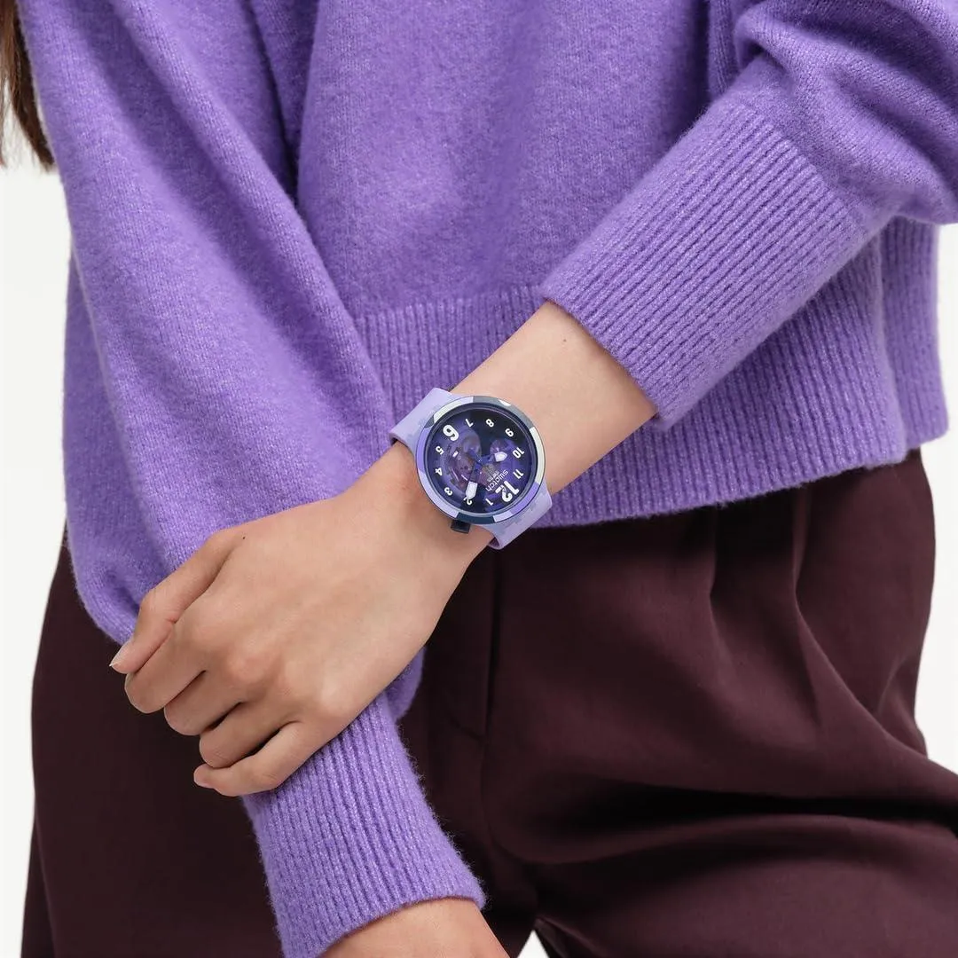Swatch Look Right Thru Violet Quartz Watch