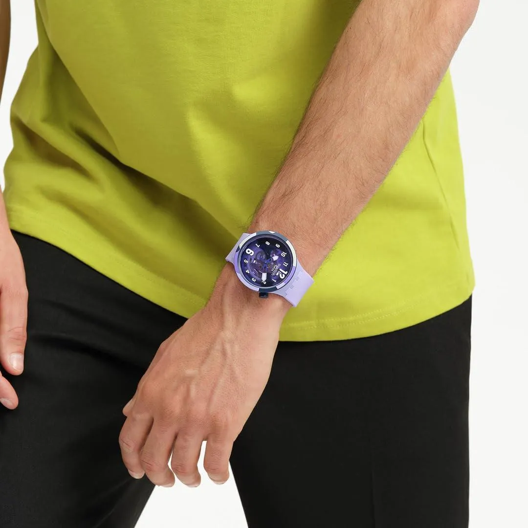 Swatch Look Right Thru Violet Quartz Watch