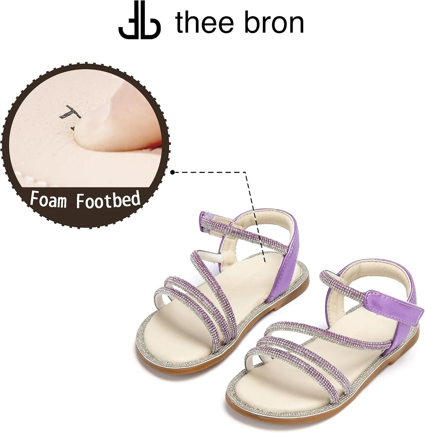 THEE BRON Toddler Girls Dress Sandals Kids Butterfly Floral Summer Sandalias Shoes