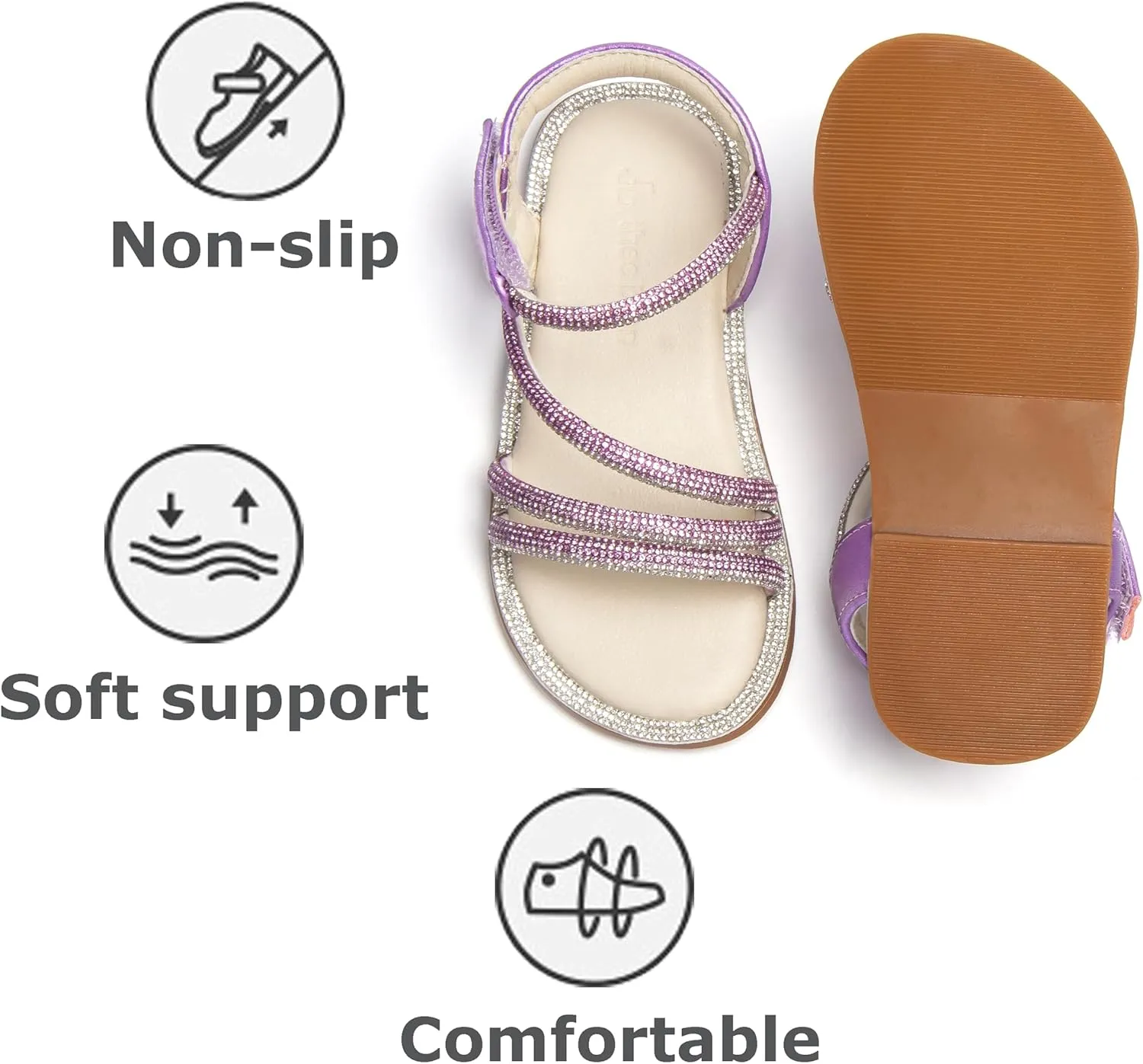 THEE BRON Toddler Girls Dress Sandals Kids Butterfly Floral Summer Sandalias Shoes