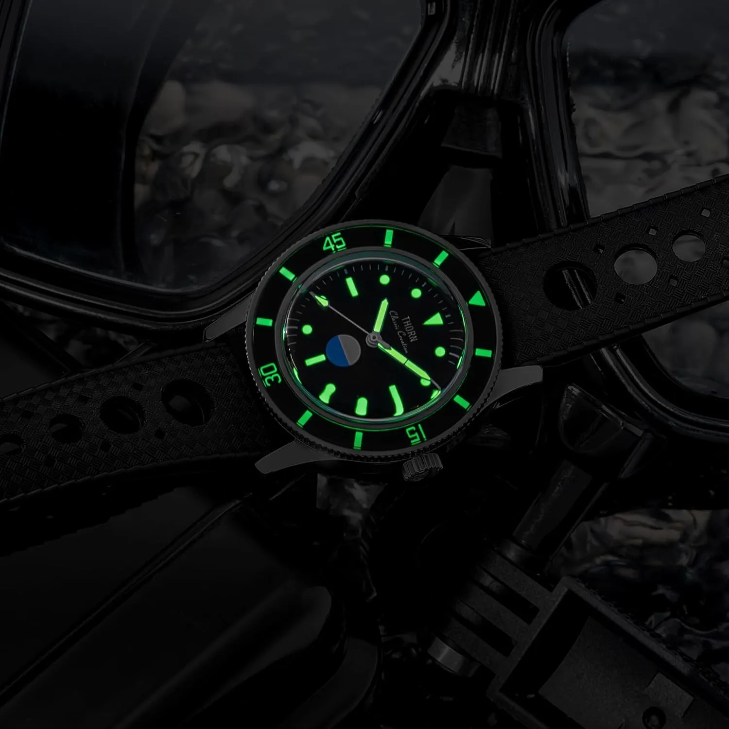 Thorn Titanium Case PT5000 Movement Sapphire Luminous 38mm Automatic Mechanical Diver Watches 20ATM Waterproof