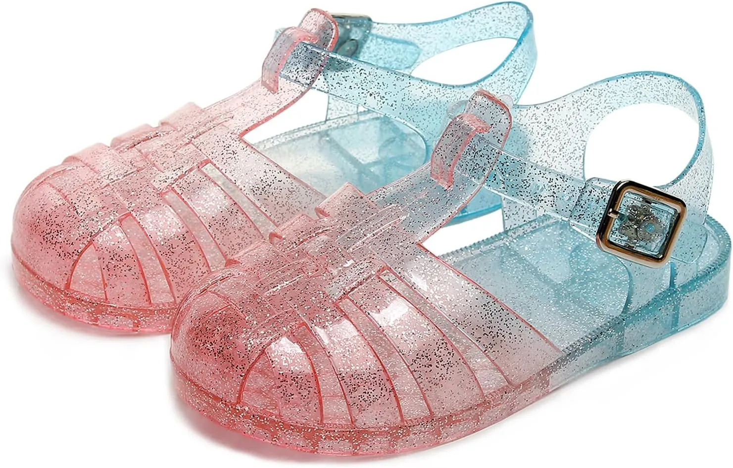 Toddler Girls Jelly Sandals Soft Rubber Sole Closed Toe Beach Summer Shoes Princess Flat