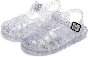 Toddler Girls Jelly Sandals Soft Rubber Sole Closed Toe Beach Summer Shoes Princess Flat