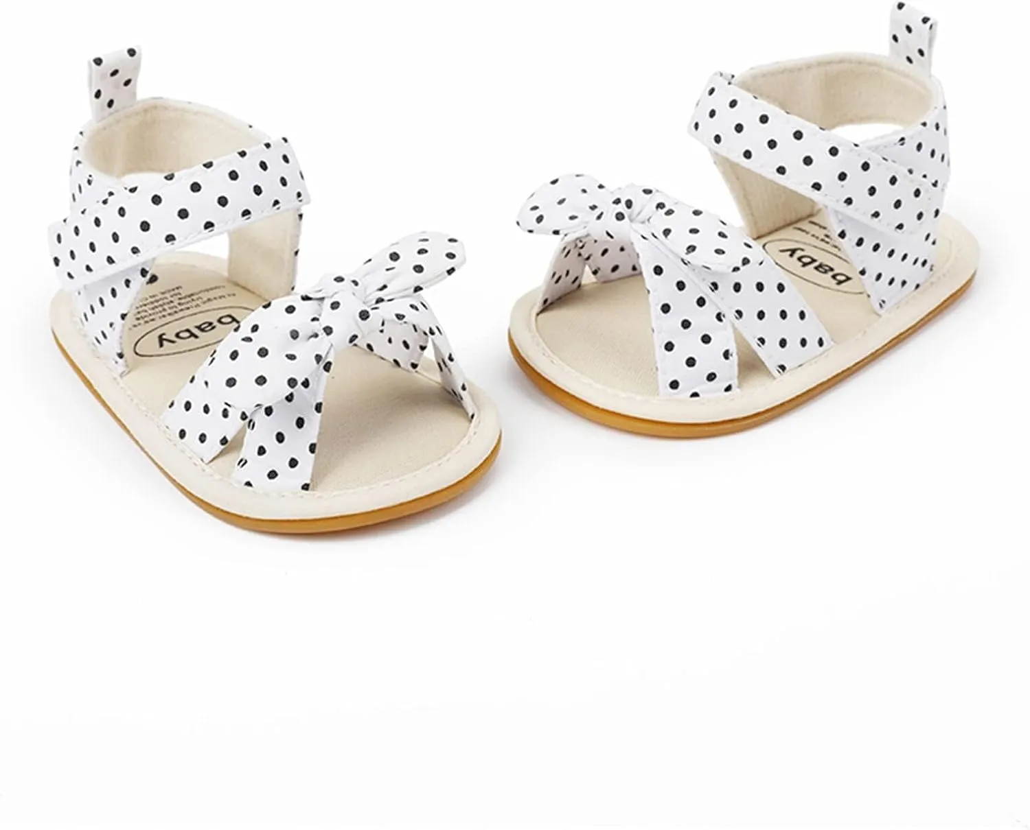 Toddler Kids Infant Girls Dots Prints Bowknot Dots Prints Princress Shoes Soft Sole The Floor Girls Sandals 3