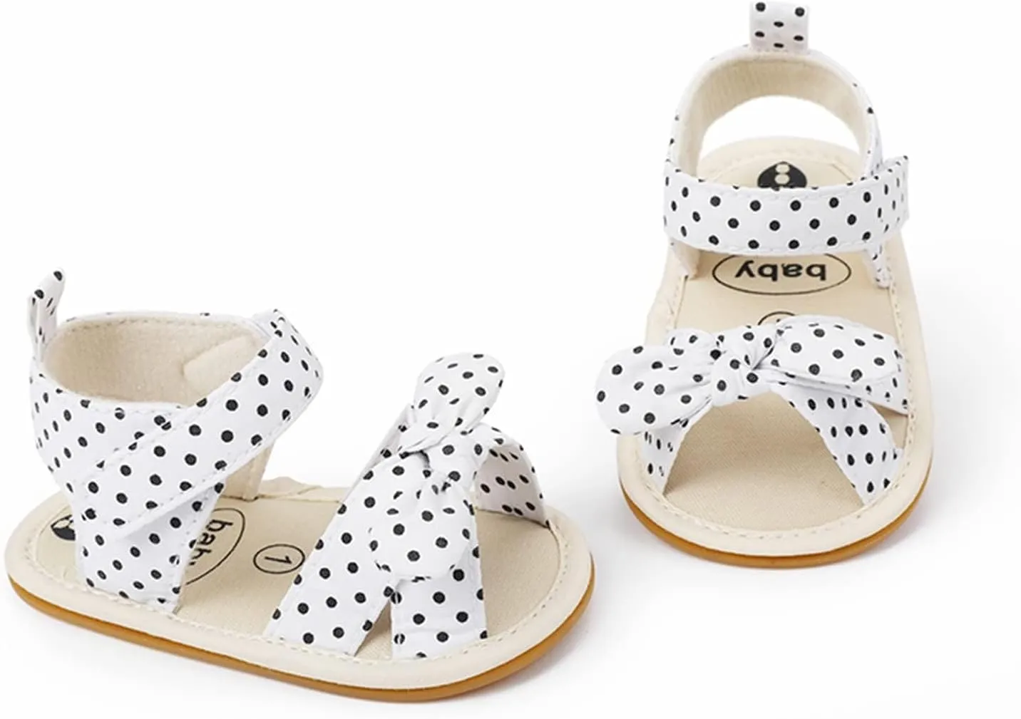 Toddler Kids Infant Girls Dots Prints Bowknot Dots Prints Princress Shoes Soft Sole The Floor Girls Sandals 3