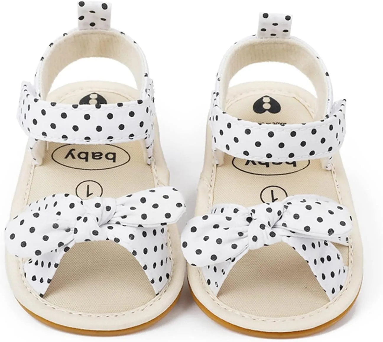 Toddler Kids Infant Girls Dots Prints Bowknot Dots Prints Princress Shoes Soft Sole The Floor Girls Sandals 3
