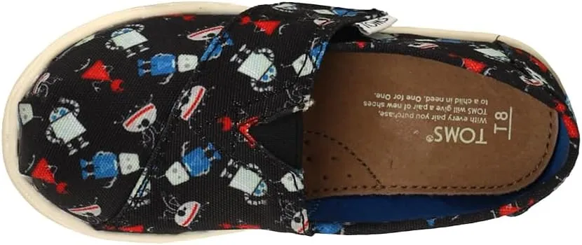 TOMS Toddler Boys Alpargata Graphic Slip On Casual Shoes - Black