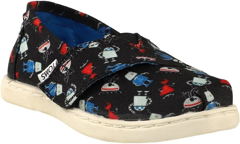 TOMS Toddler Boys Alpargata Graphic Slip On Casual Shoes - Black