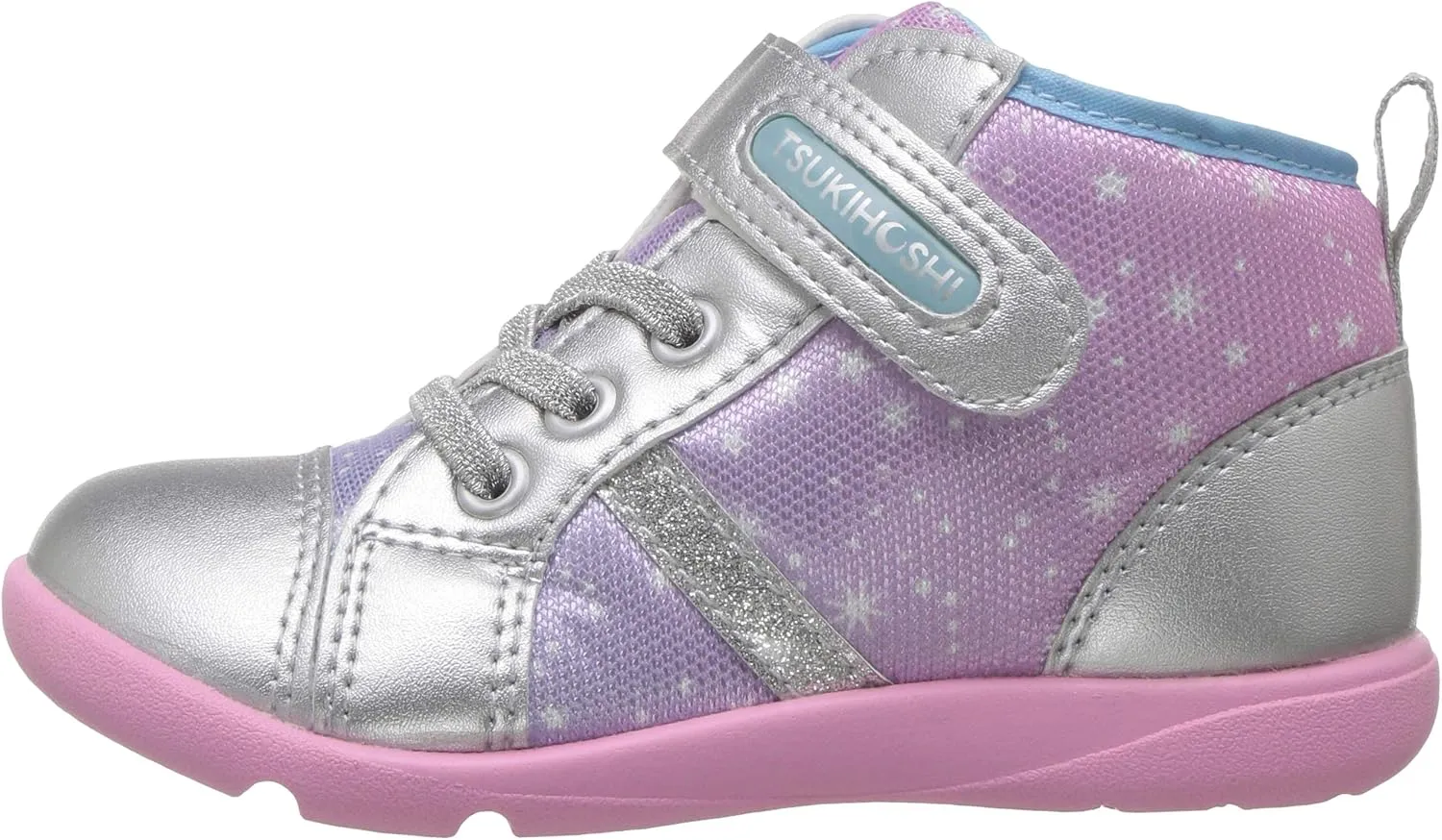 TSUKIHOSHI 2560 Star Strap-Closure Machine Washable Child Sneaker Shoe with Wide Toe Box and Slip-Resistant, Non-Marking Outsole - for Toddlers and Little Kids, Ages 1-8