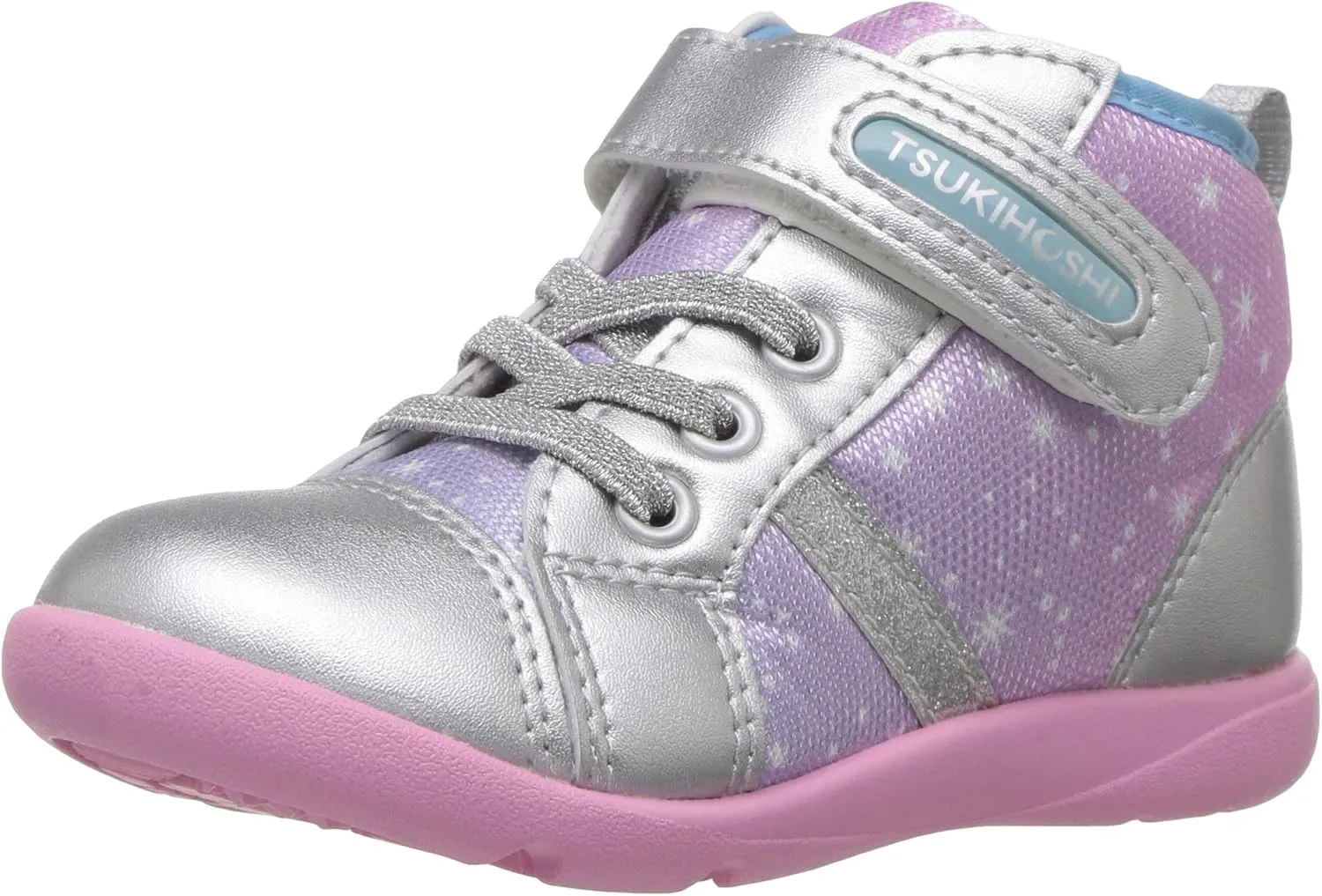 TSUKIHOSHI 2560 Star Strap-Closure Machine Washable Child Sneaker Shoe with Wide Toe Box and Slip-Resistant, Non-Marking Outsole - for Toddlers and Little Kids, Ages 1-8