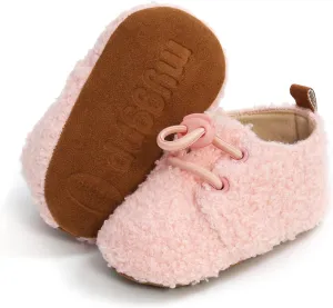 WILLFUN Baby Girls Boys Fleece Booties Infant Winter Indoor Slippers Soft Sole Toddler First Walkers Crib Shoes