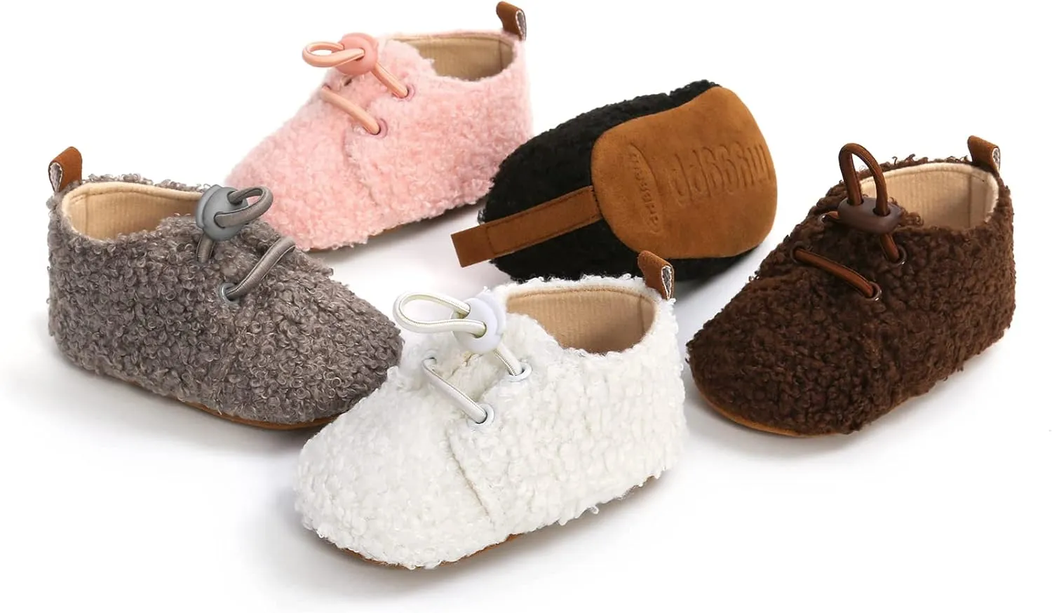 WILLFUN Baby Girls Boys Fleece Booties Infant Winter Indoor Slippers Soft Sole Toddler First Walkers Crib Shoes