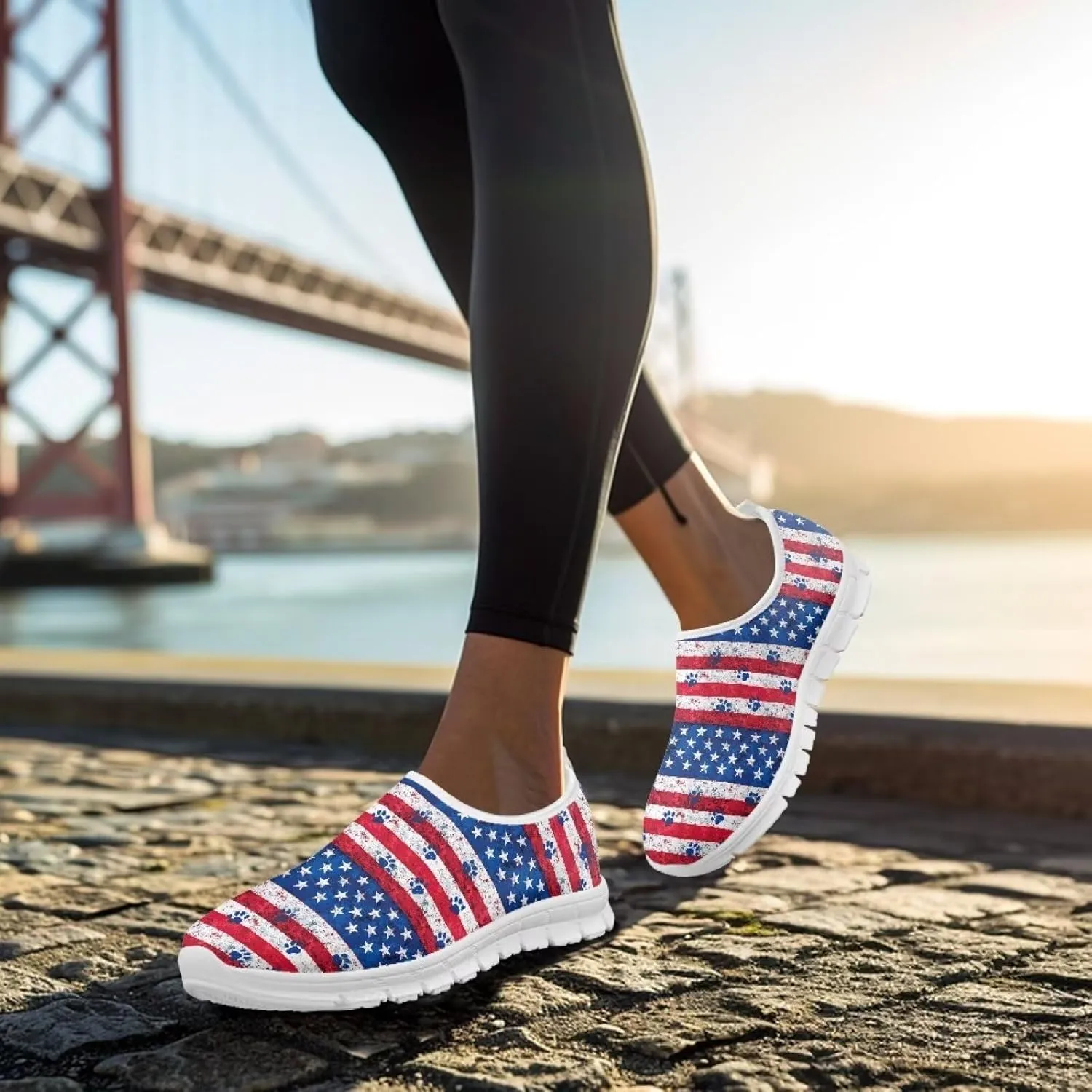 Women's Fashion Sneakers Slip On Walking Loafers Travel ShoesWhite Sole