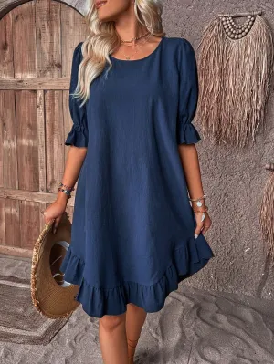 ZENIAH - PUFFED SELEEVES DRESS